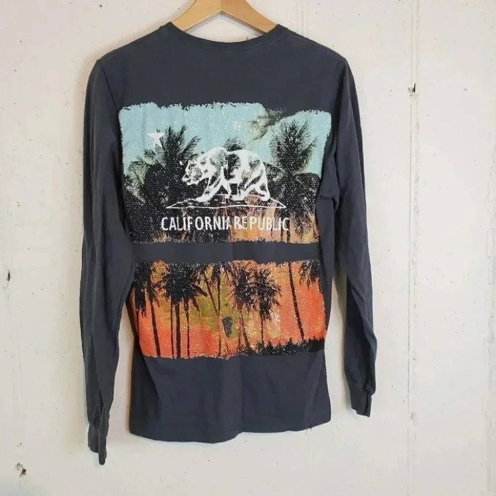 Call your mother S gray‎ graphic long sleeve top